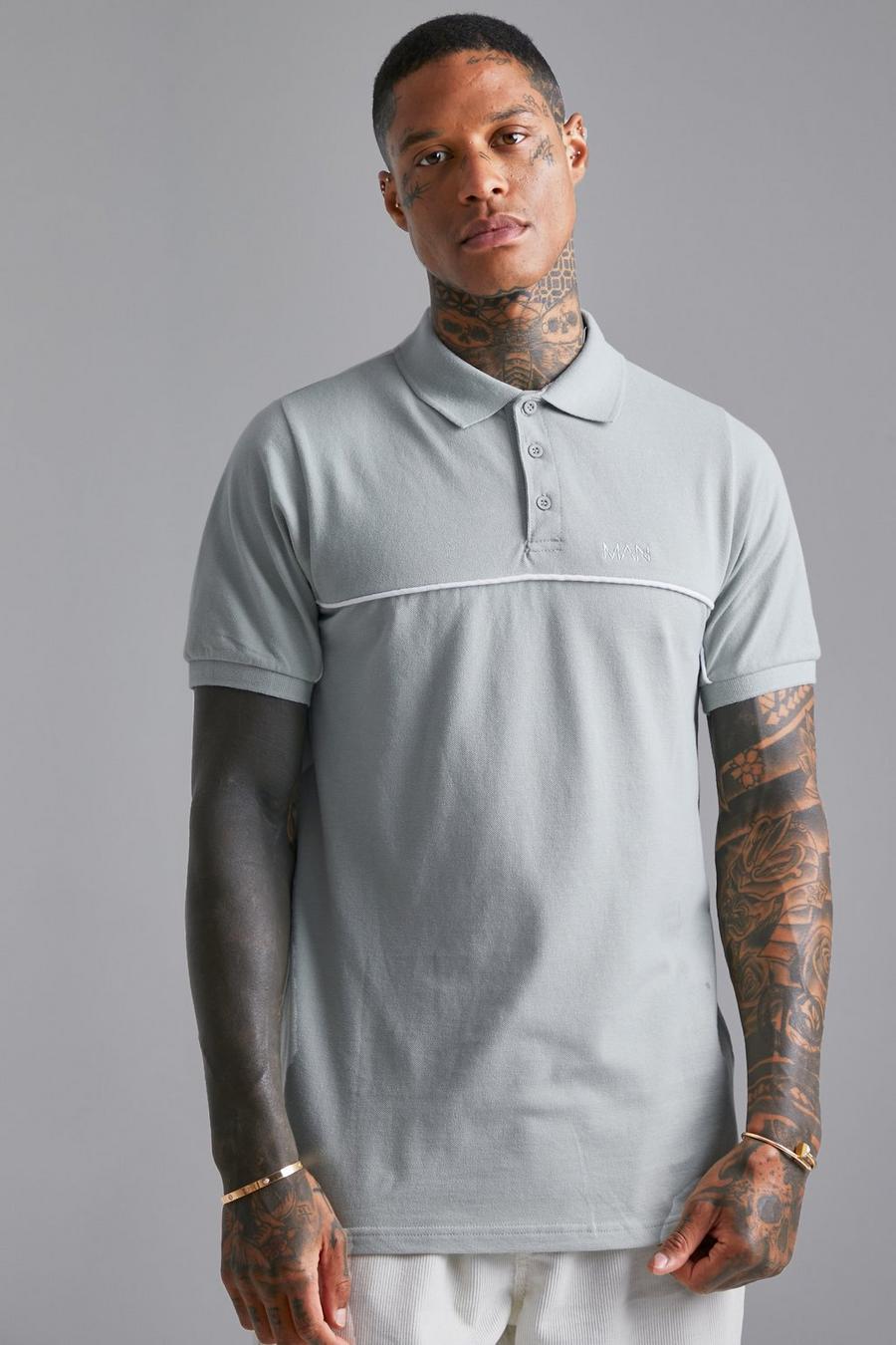 Slim-Fit Original Man Pique Poloshirt mit Paspeln, Sage vert image number 1