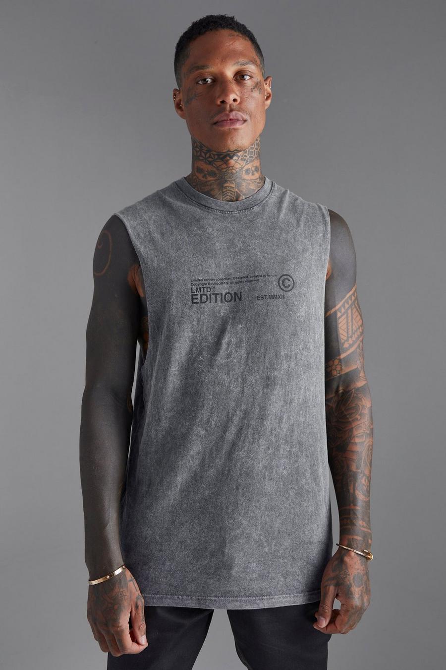 Charcoal Drop Armhole Washed Tank image number 1
