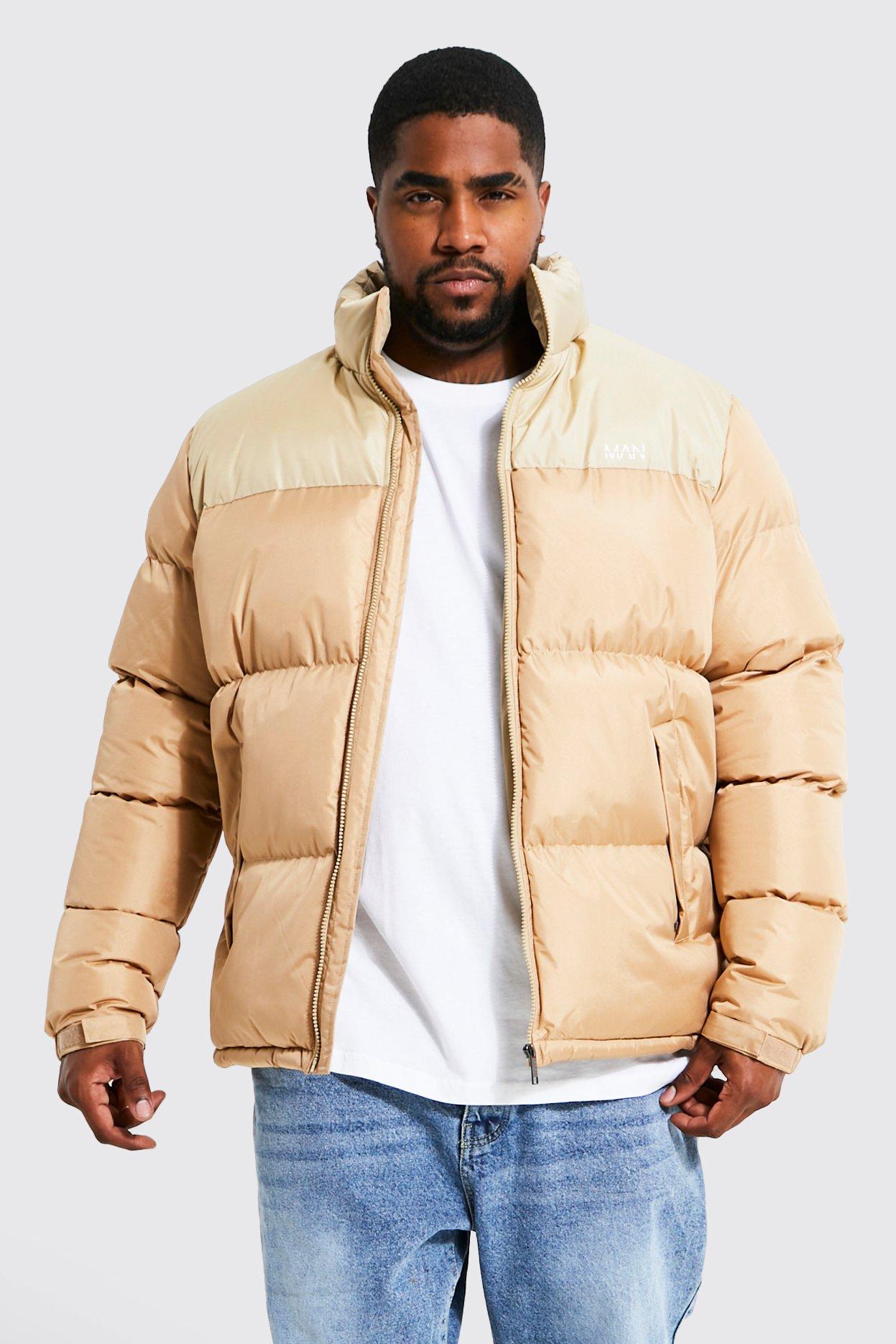 Tan puffer jacket men on sale