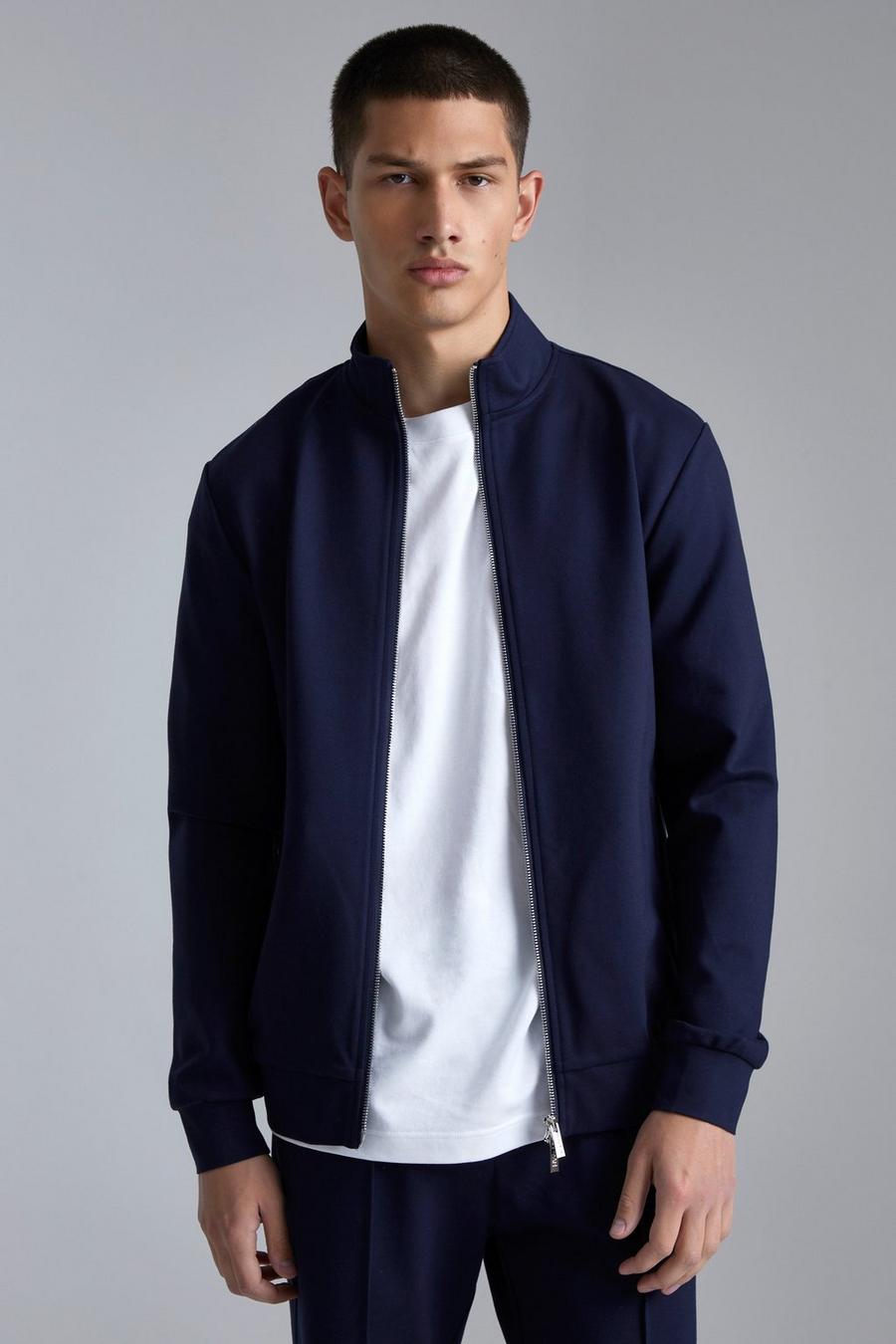 Navy Luxe Track Jacket image number 1