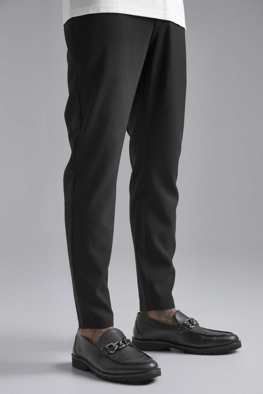 Pantalon ajusté simple, Black