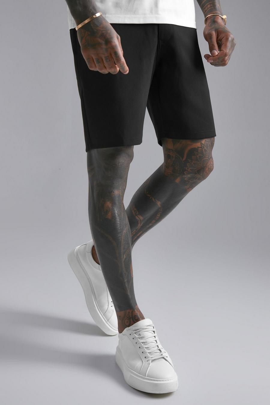 Black Tailored Shorts image number 1