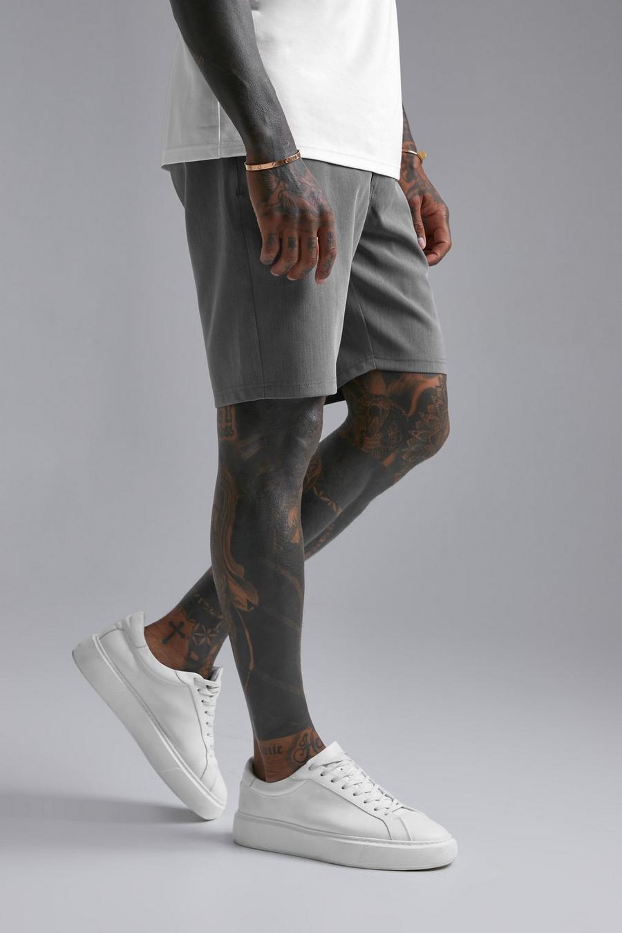 Grey Tailored Shorts image number 1