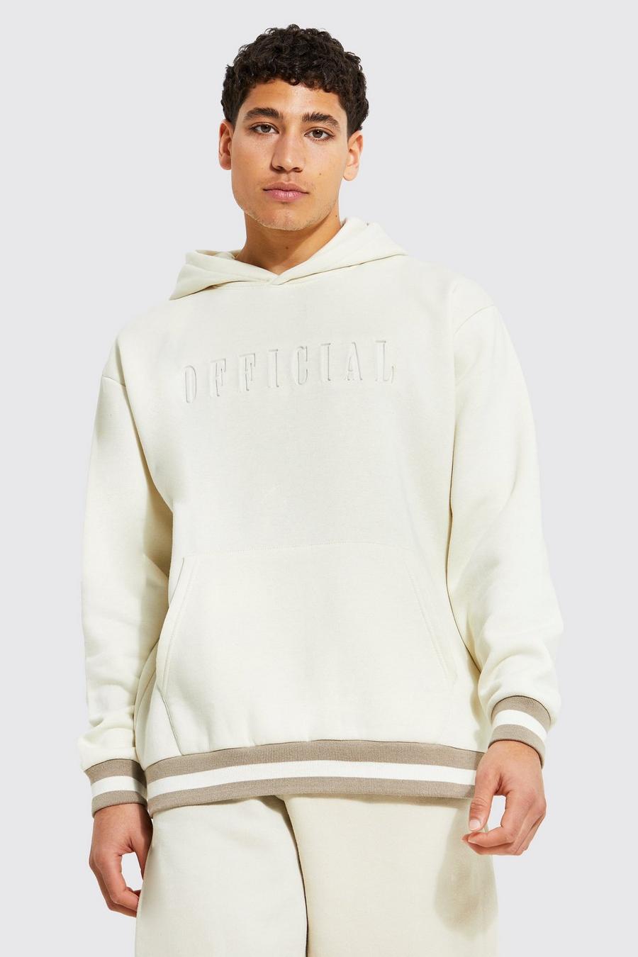 Ecru Official Oversize hoodie med sportiga muddar image number 1