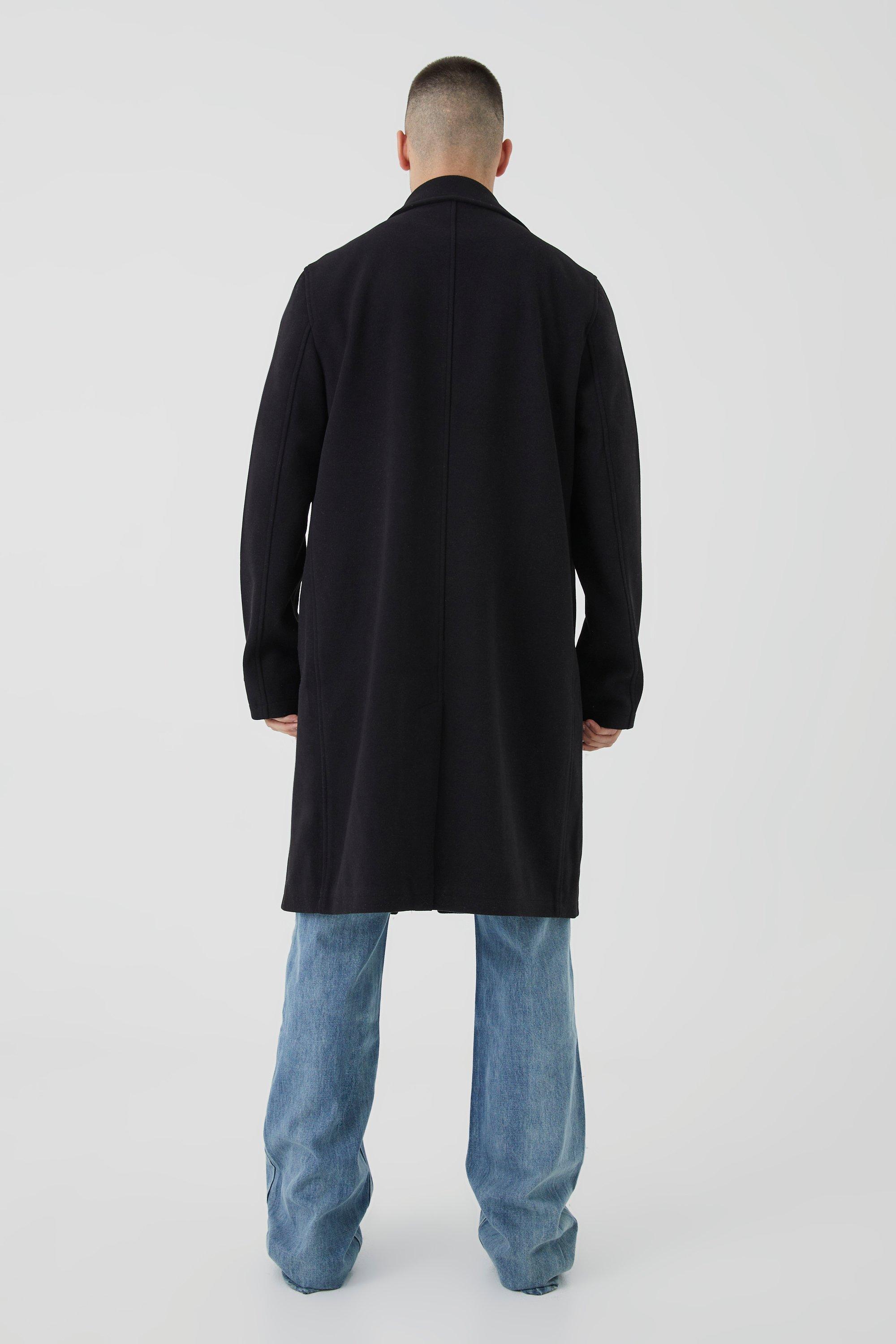 Tall Double Breasted Wool Look Overcoat