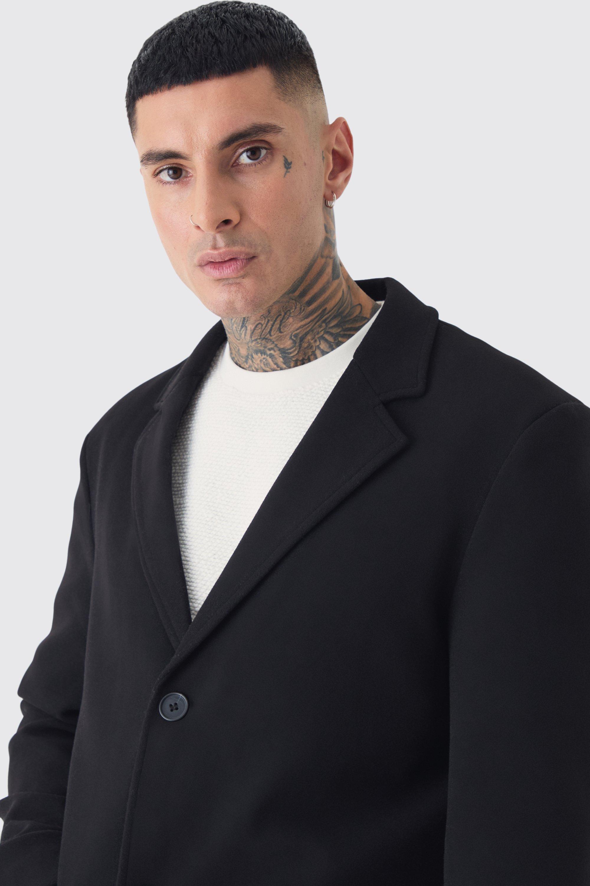 Mens sales overcoat boohoo