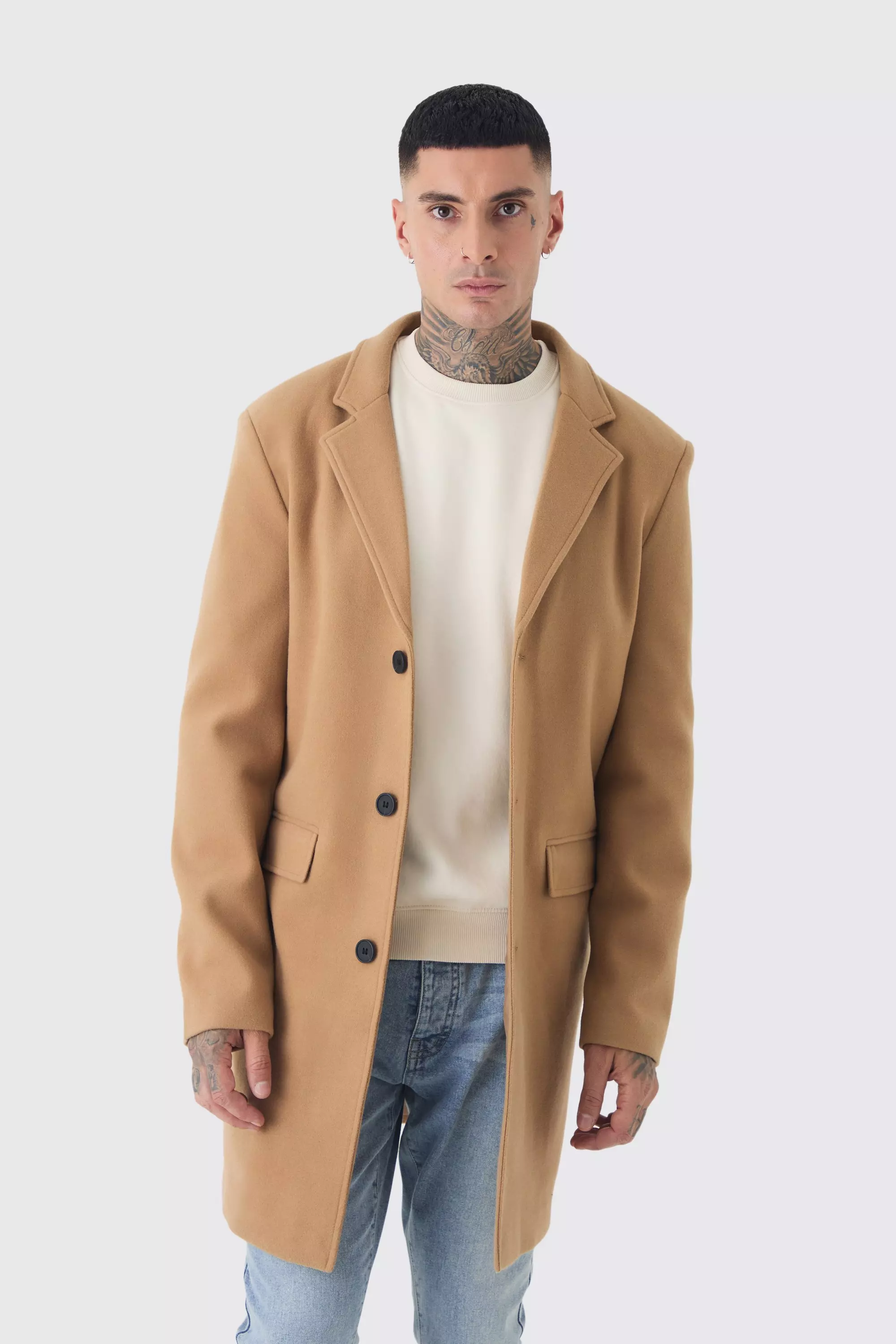 Boohoo man overcoat best sale