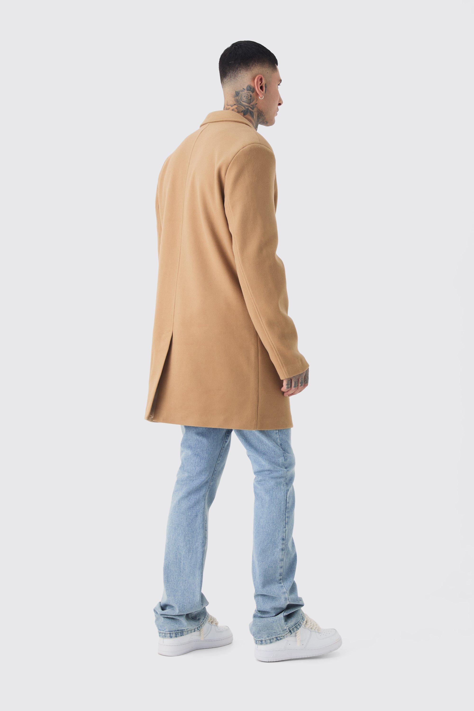 Mens overcoat outlet boohoo