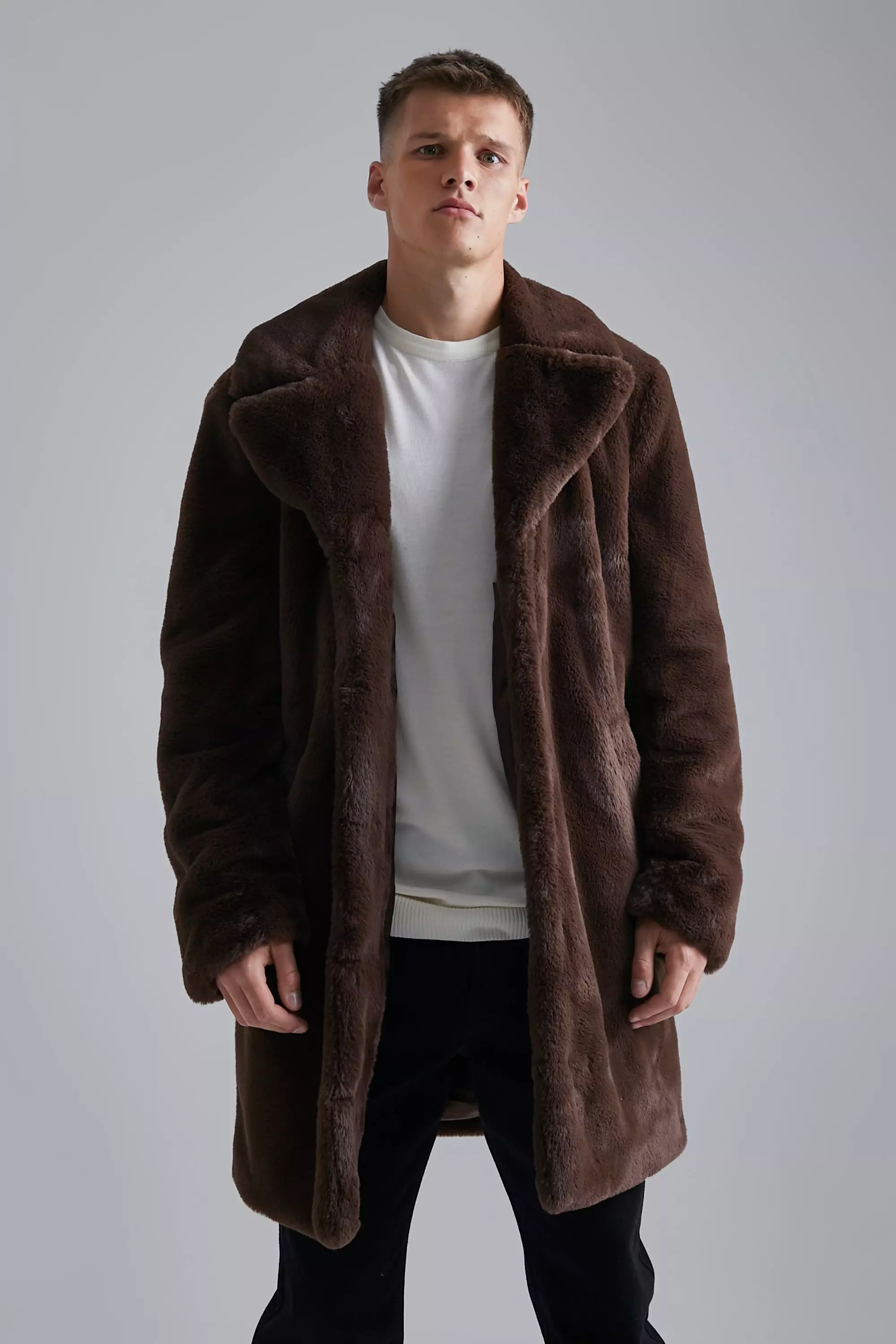 Big and tall 2025 faux fur coats