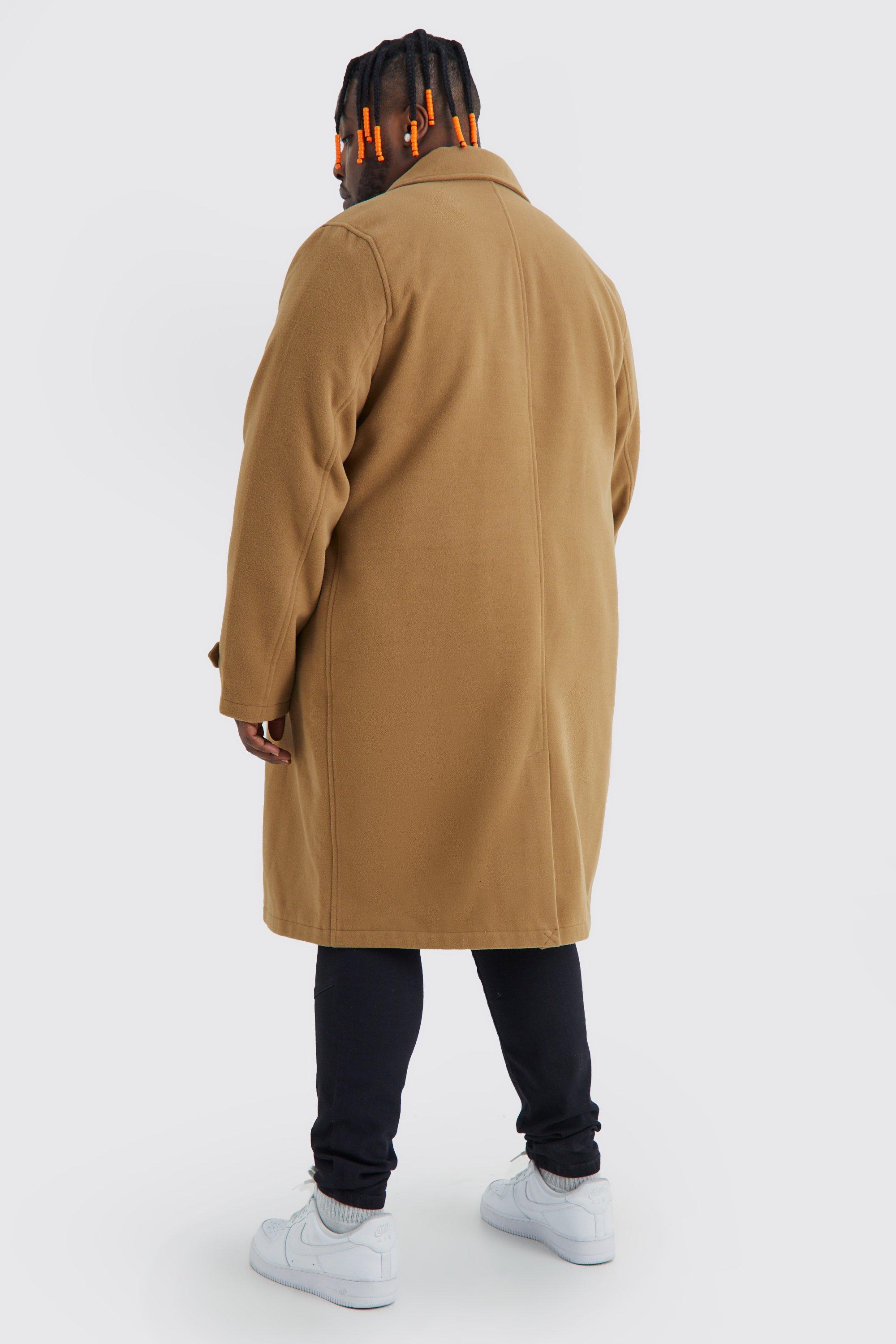 Plus Double Breasted Wool Look Overcoat