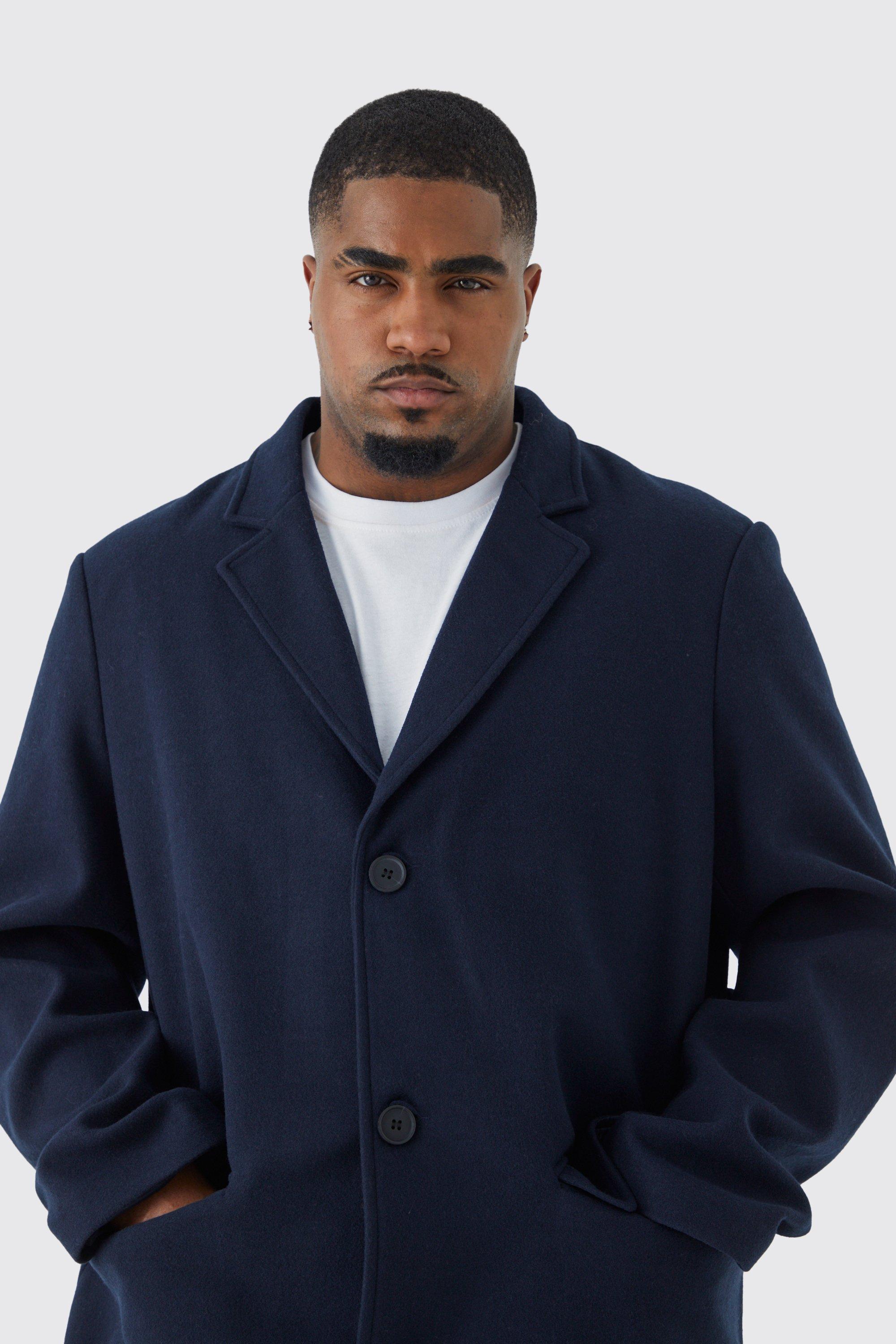 Mens hot sale overcoat boohoo