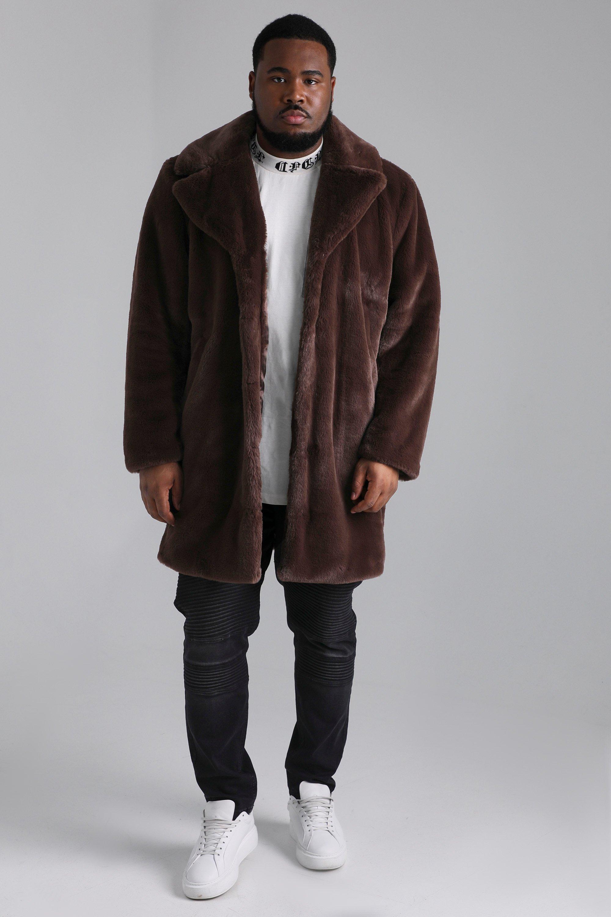 Men's faux shop fur coat jacket