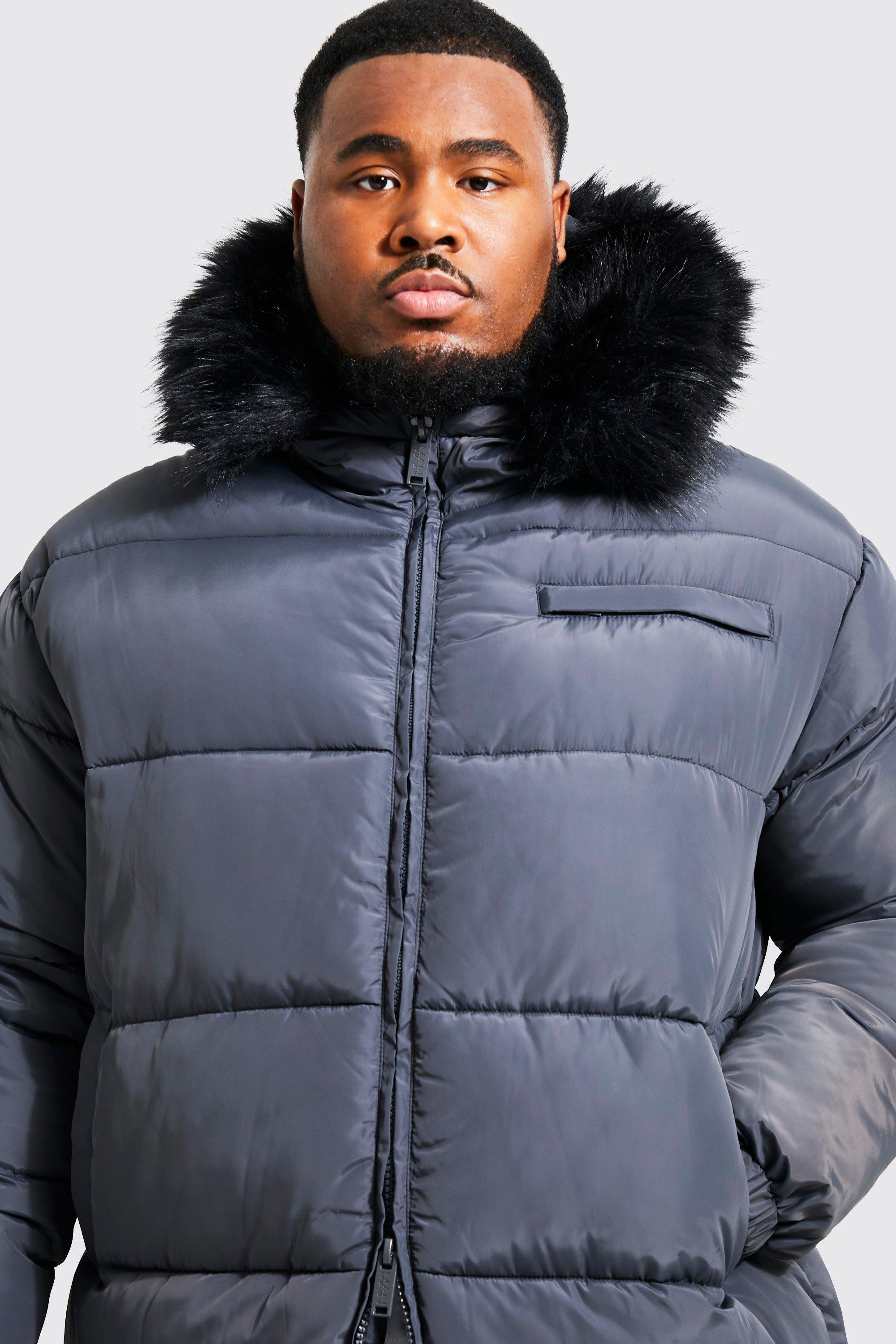 Parka with faux deals fur hood