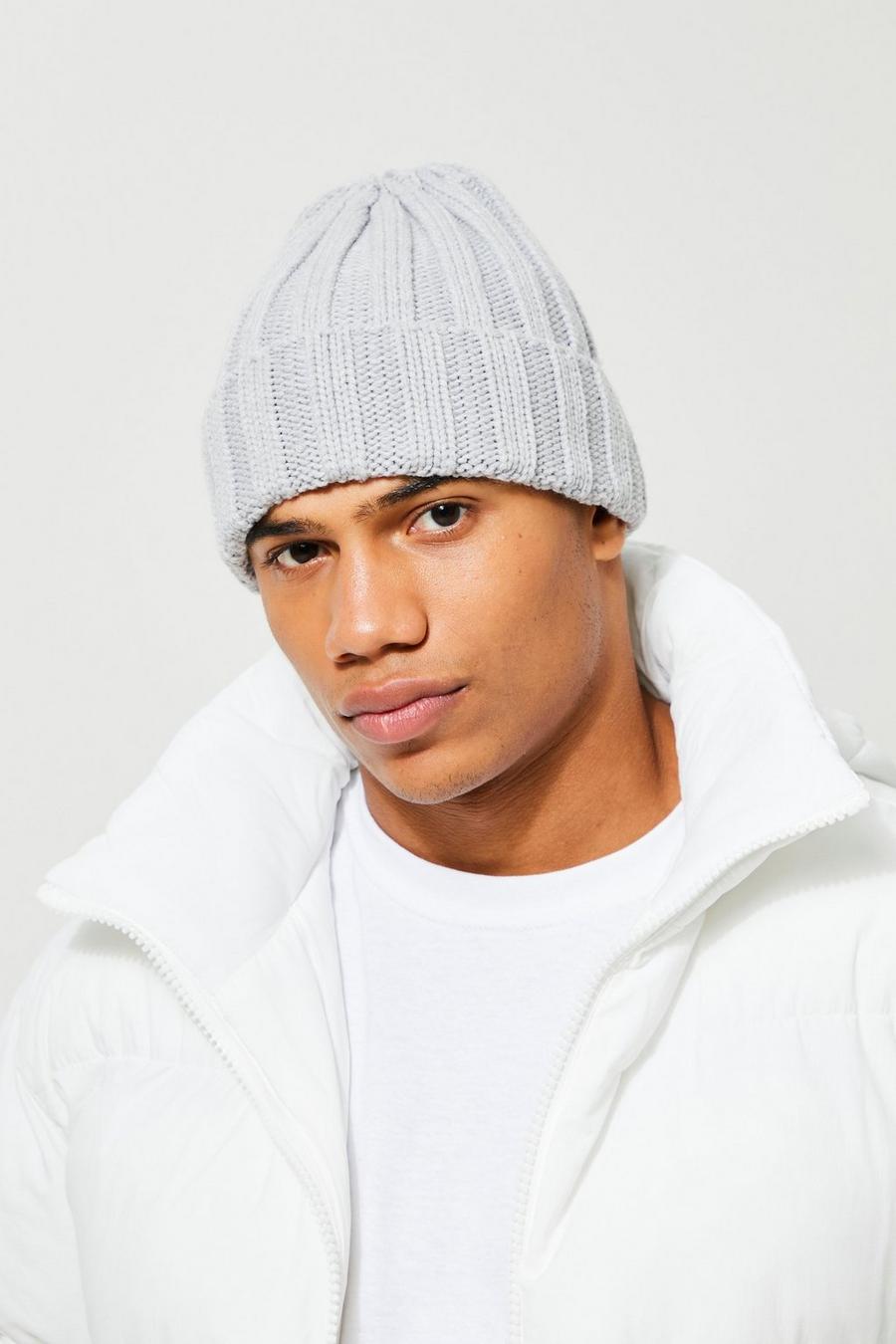 Light grey Chunky Ribbed Beanie  image number 1