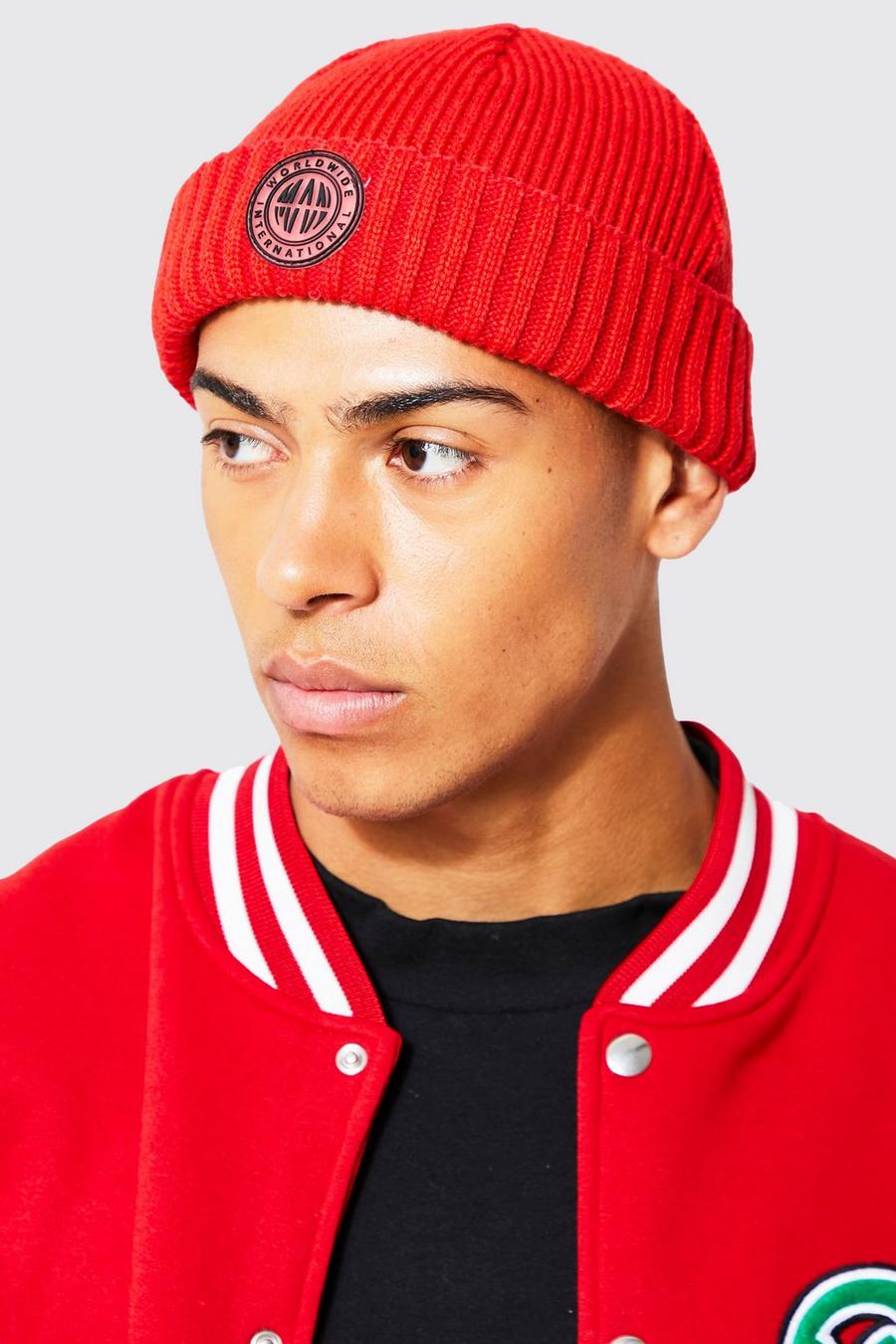Red Badge Detail Micro Beanie image number 1