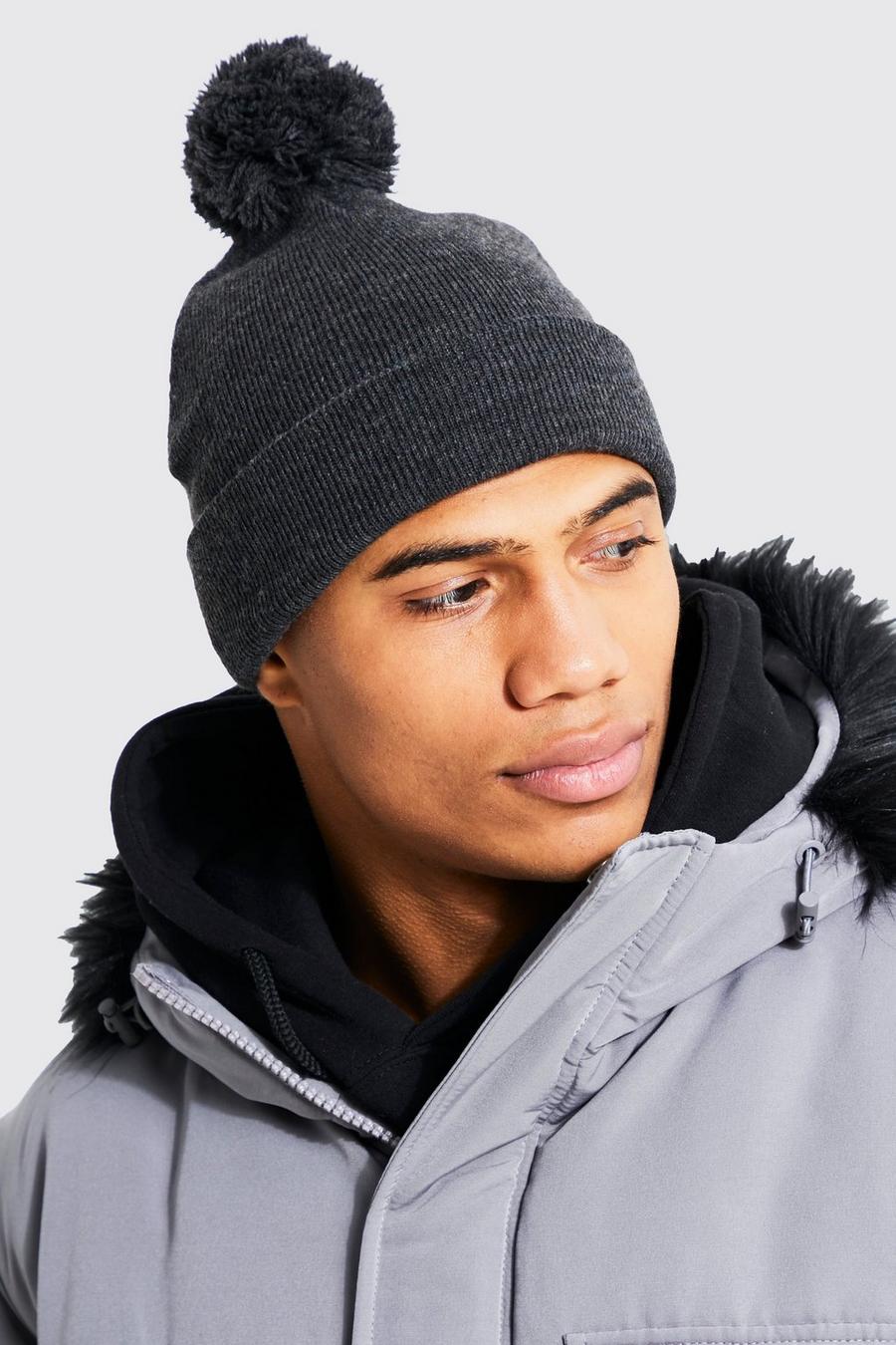 Strick-Beanie, Charcoal grey image number 1