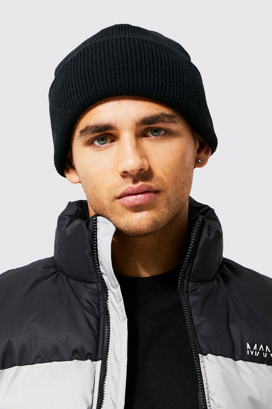 Black Knitted Beanie image number 1