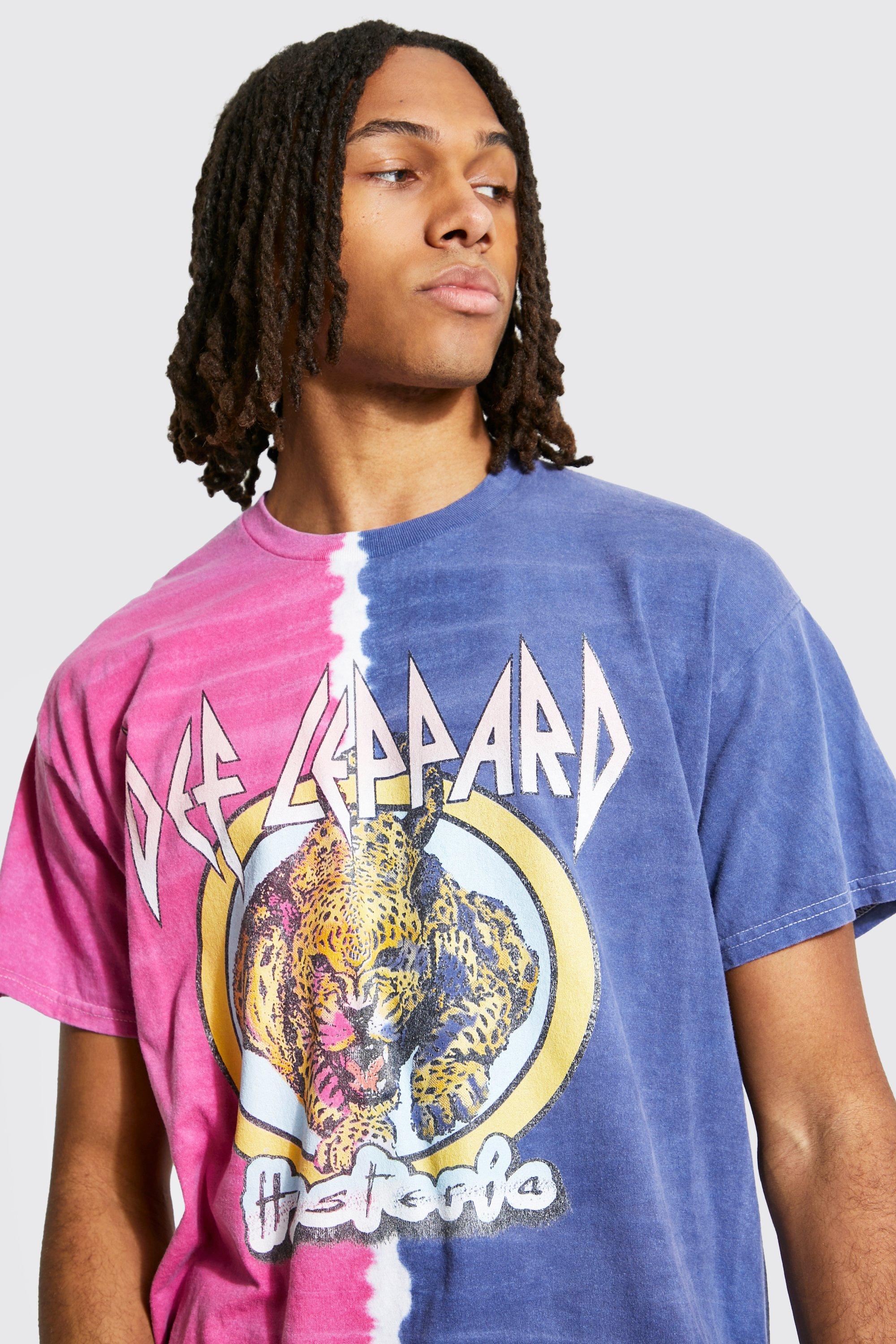 Plus Size Tie Dye Def Leppard License T-shirt