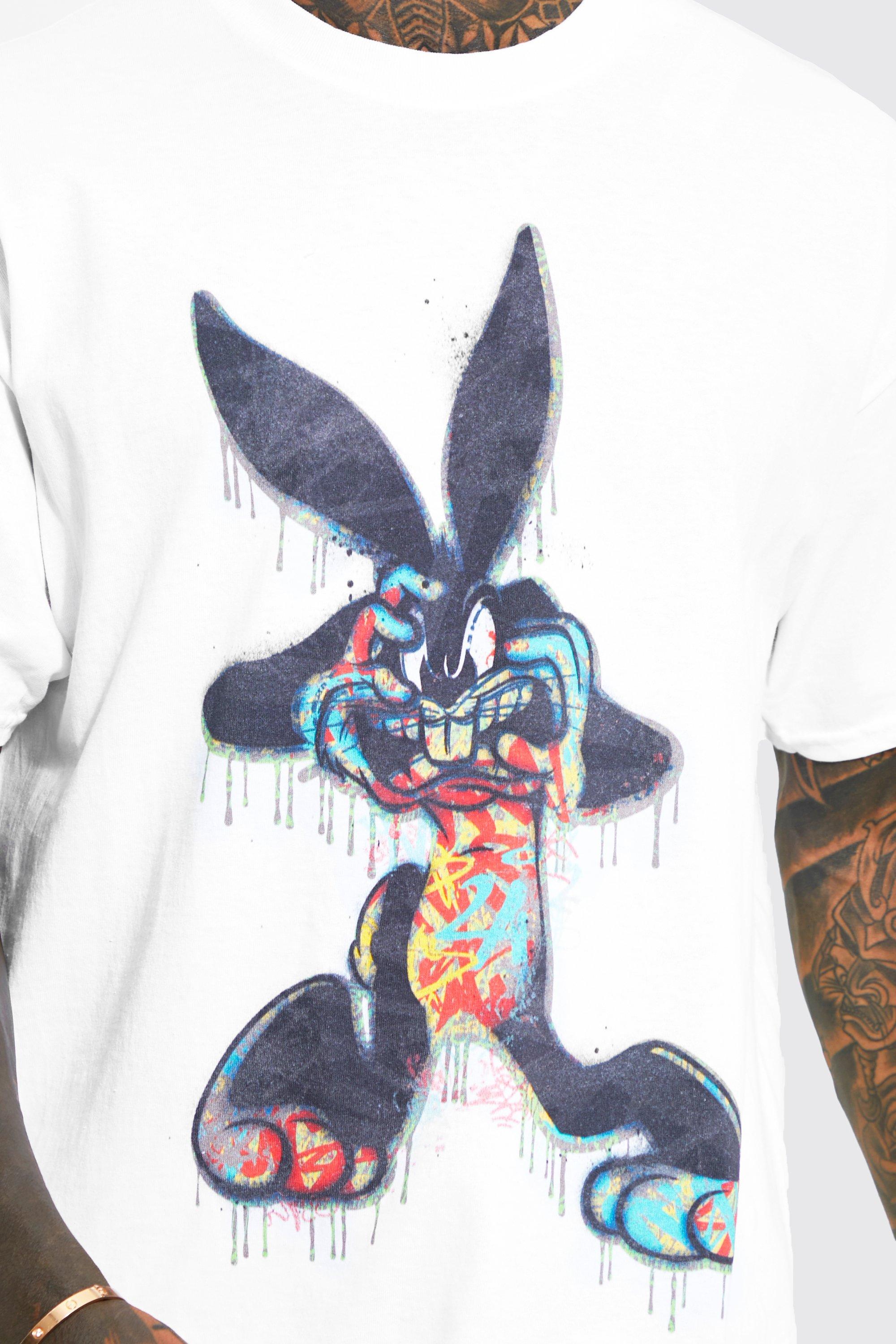 Men's Oversized Varsity Bugs Bunny License T-Shirt