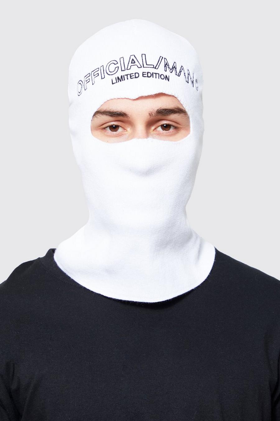 White Official MAN Balaclava med brodyr image number 1