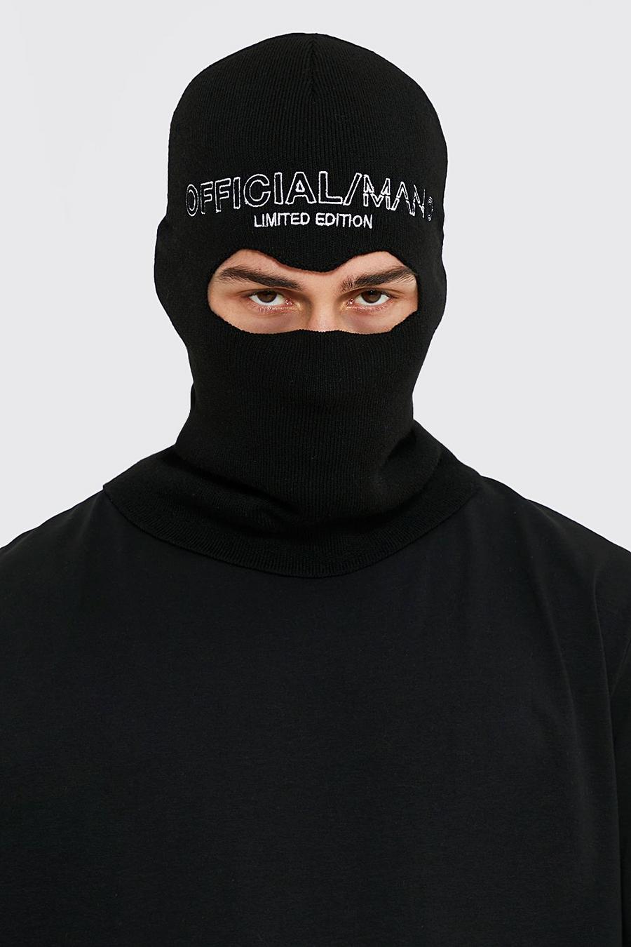 Black Official Man Embroidered Balaclava  image number 1