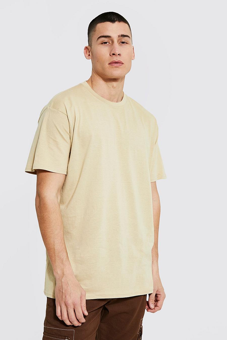Sand beige Oversized Crew Neck T-shirt