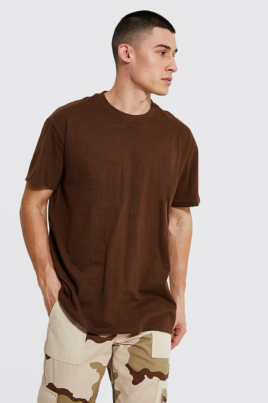 Chocolate brun Oversized Crew Neck T-shirt