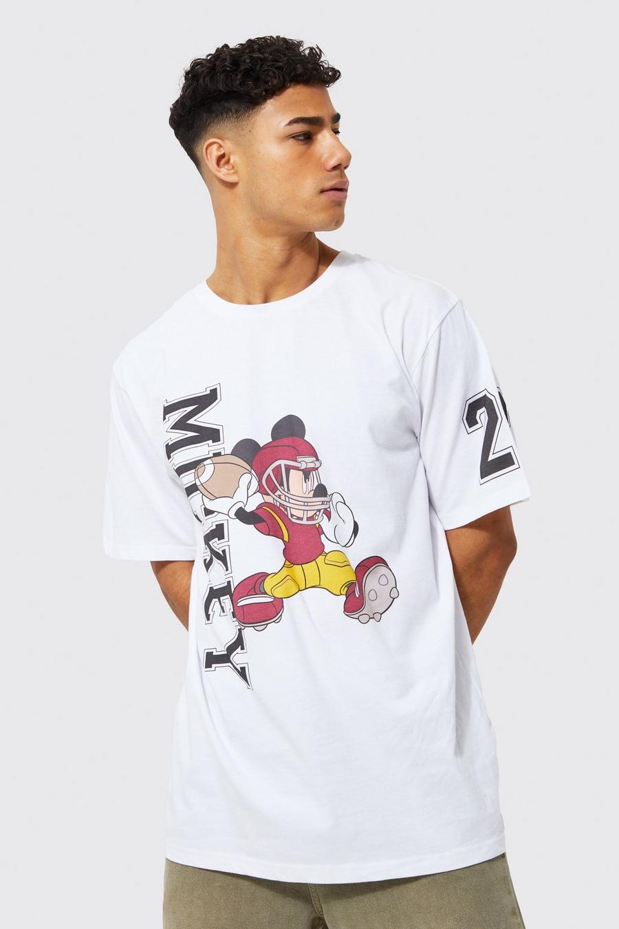 Oversize T-Shirt mit Mickey-Print, White