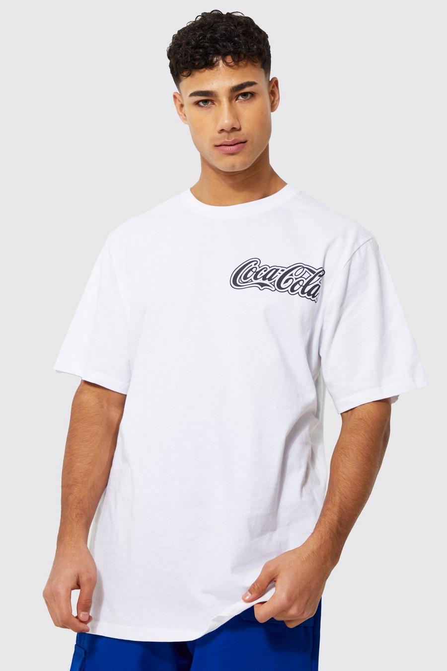 White vit Oversized Coca Cola License T-shirt