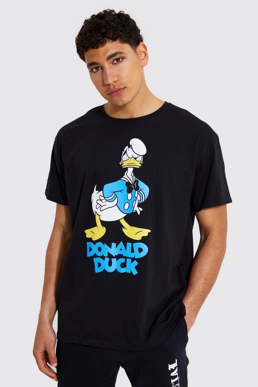 Black svart Angry Donald Duck T-shirt