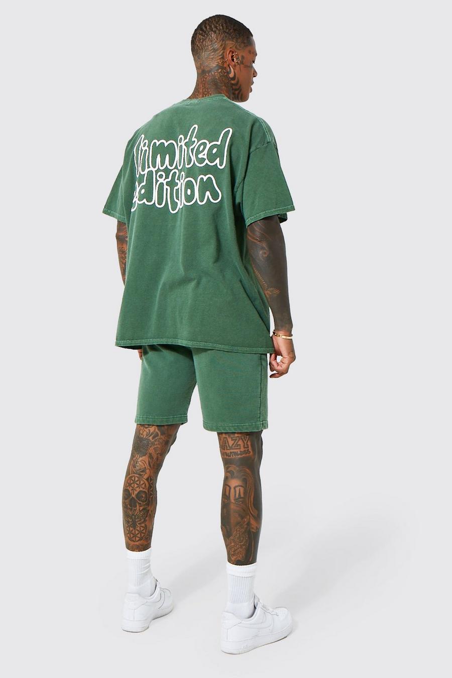Green grön Oversized Limited T-shirt And Short Set image number 1