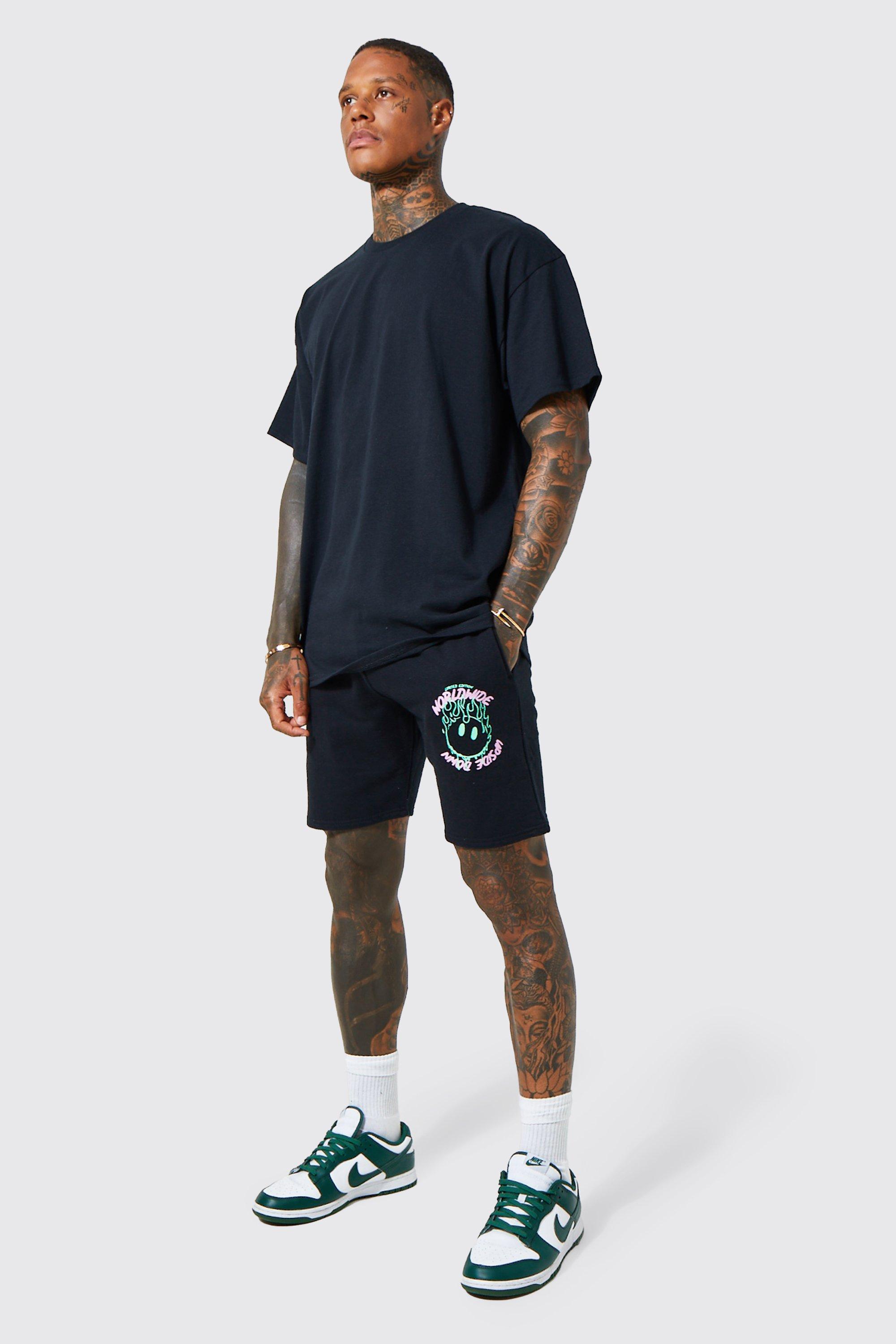 Dames Kleding voor voor heren Shorts voor heren Casual shorts Converse Katoen Sneaker Store Graphic T-shirt in het Zwart 