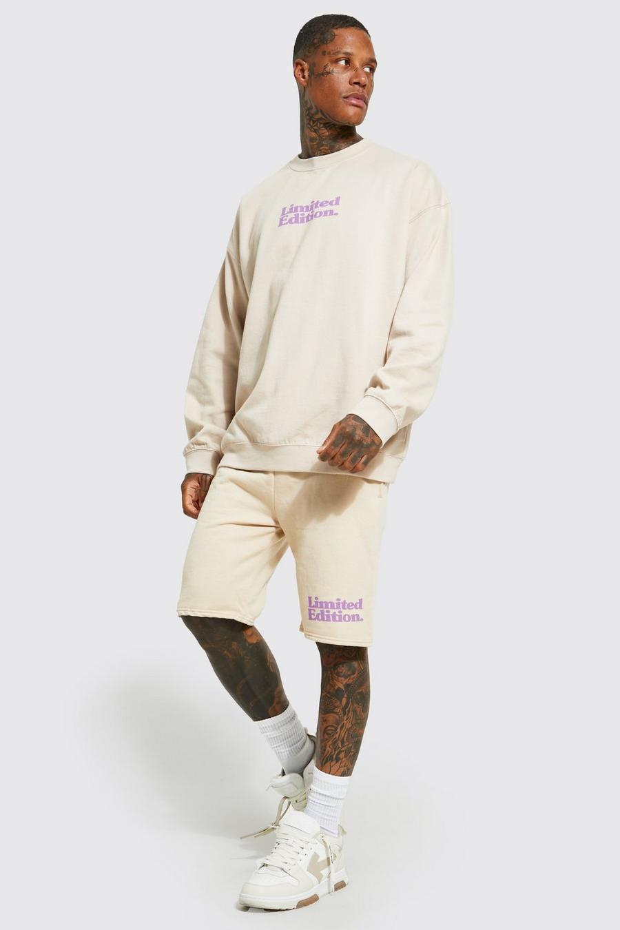 Sand Limited Oversize sweatshirt och shorts image number 1