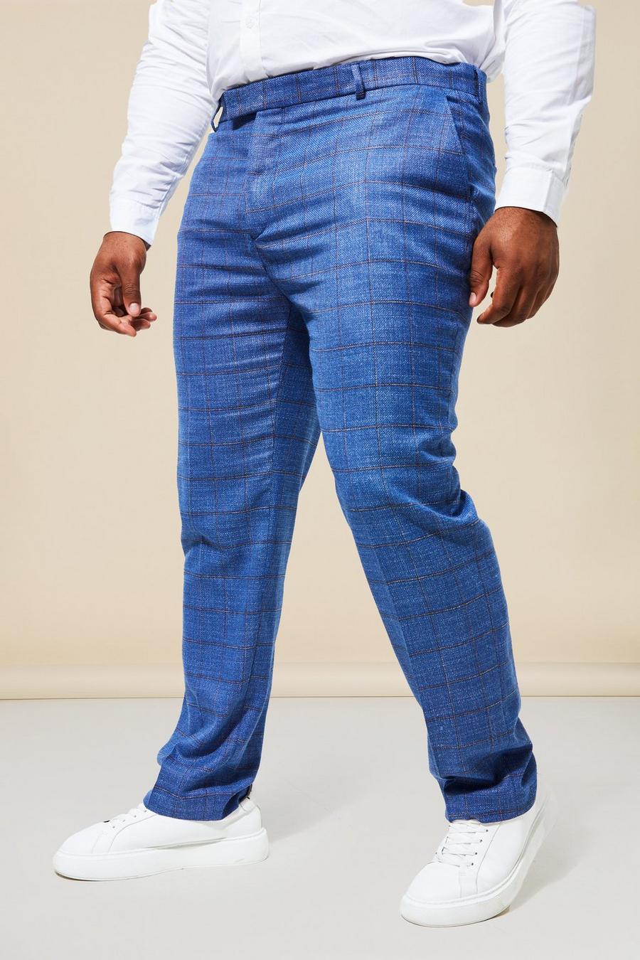 Blue Plus Slim Check Suit Trouser image number 1