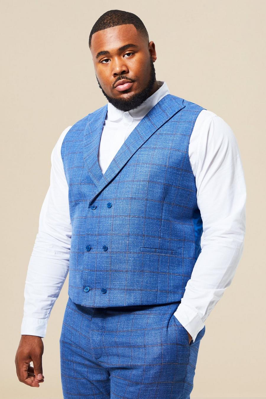 Blue Plus Double Breasted Slim Waistcoat image number 1