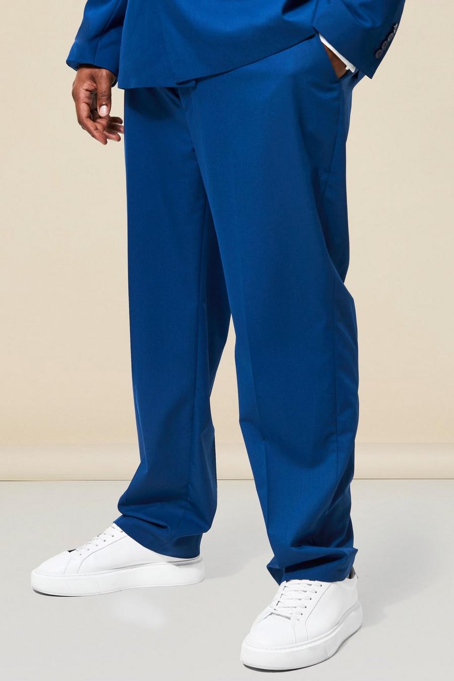 Navy marinblå Plus Slim Suit Trouser