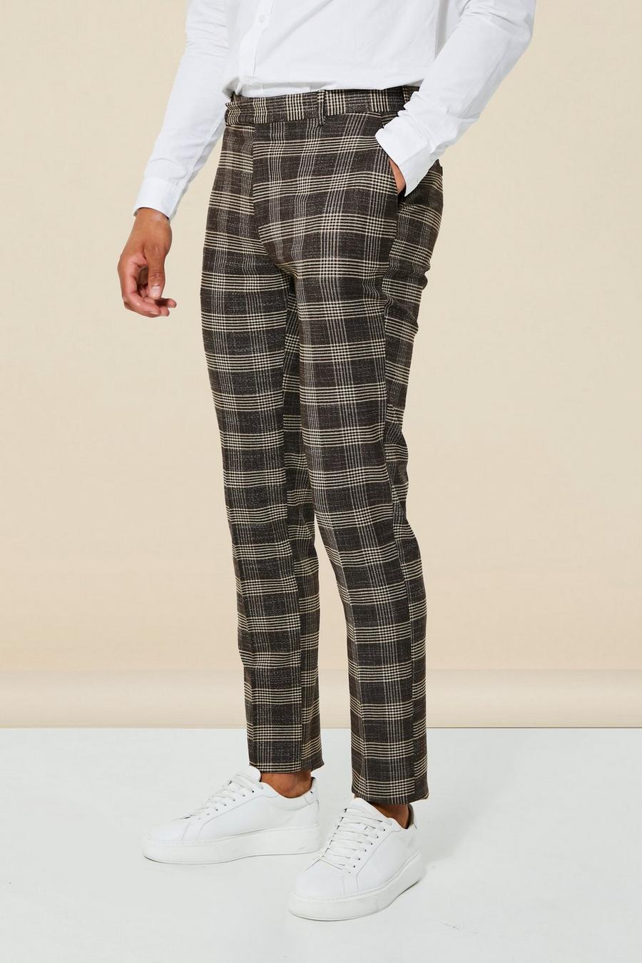 Brown Tall Slim Check Suit Trouser image number 1