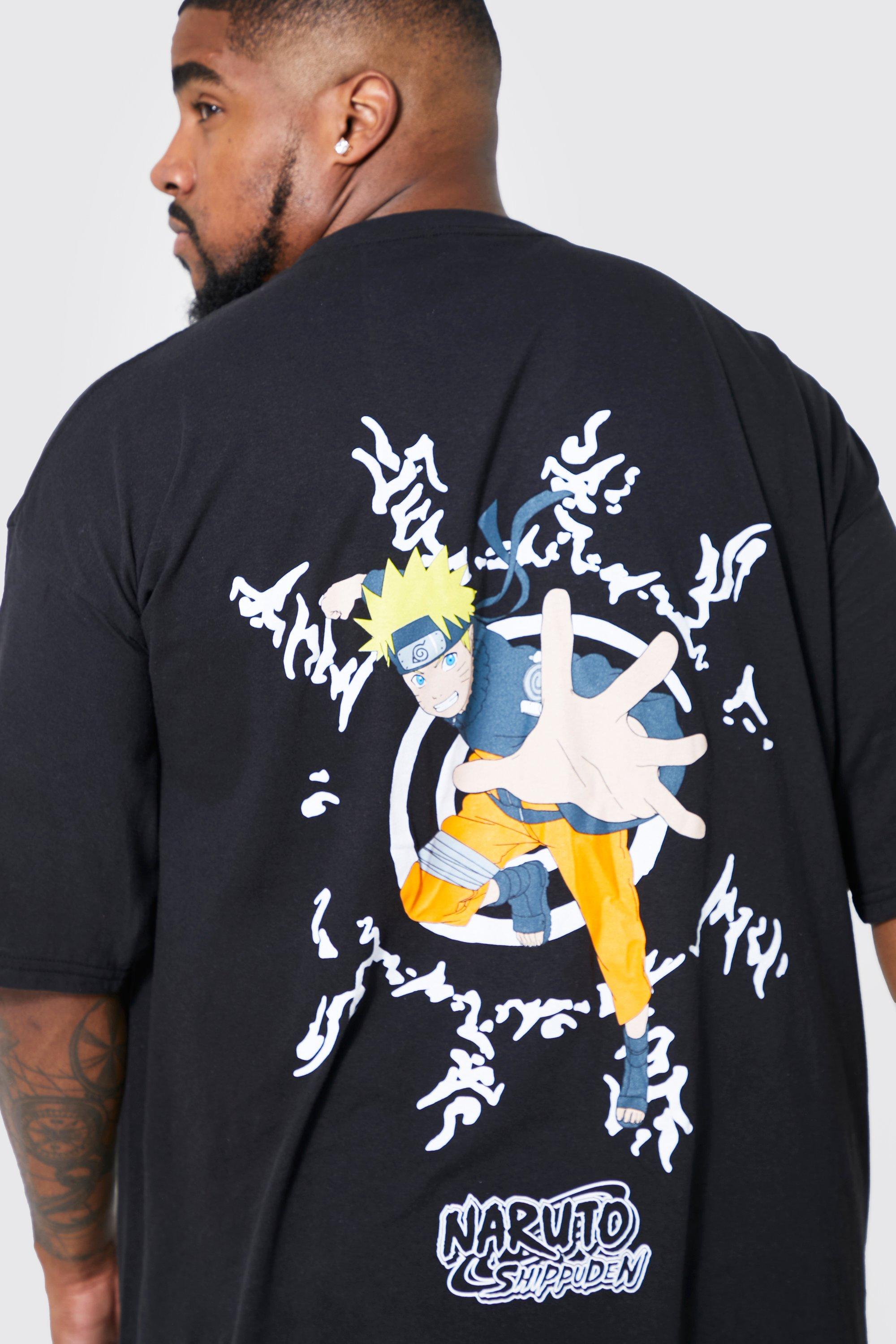 sendt Lærerens dag indvirkning Men's Plus Naruto Back Print License T-shirt | Boohoo UK