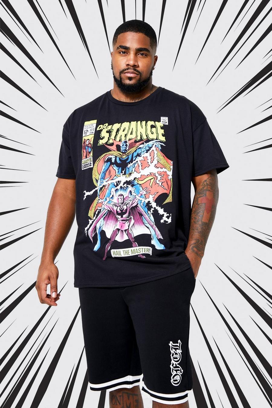 Camiseta Plus con estampado de cómic de Dr Strange, Black image number 1