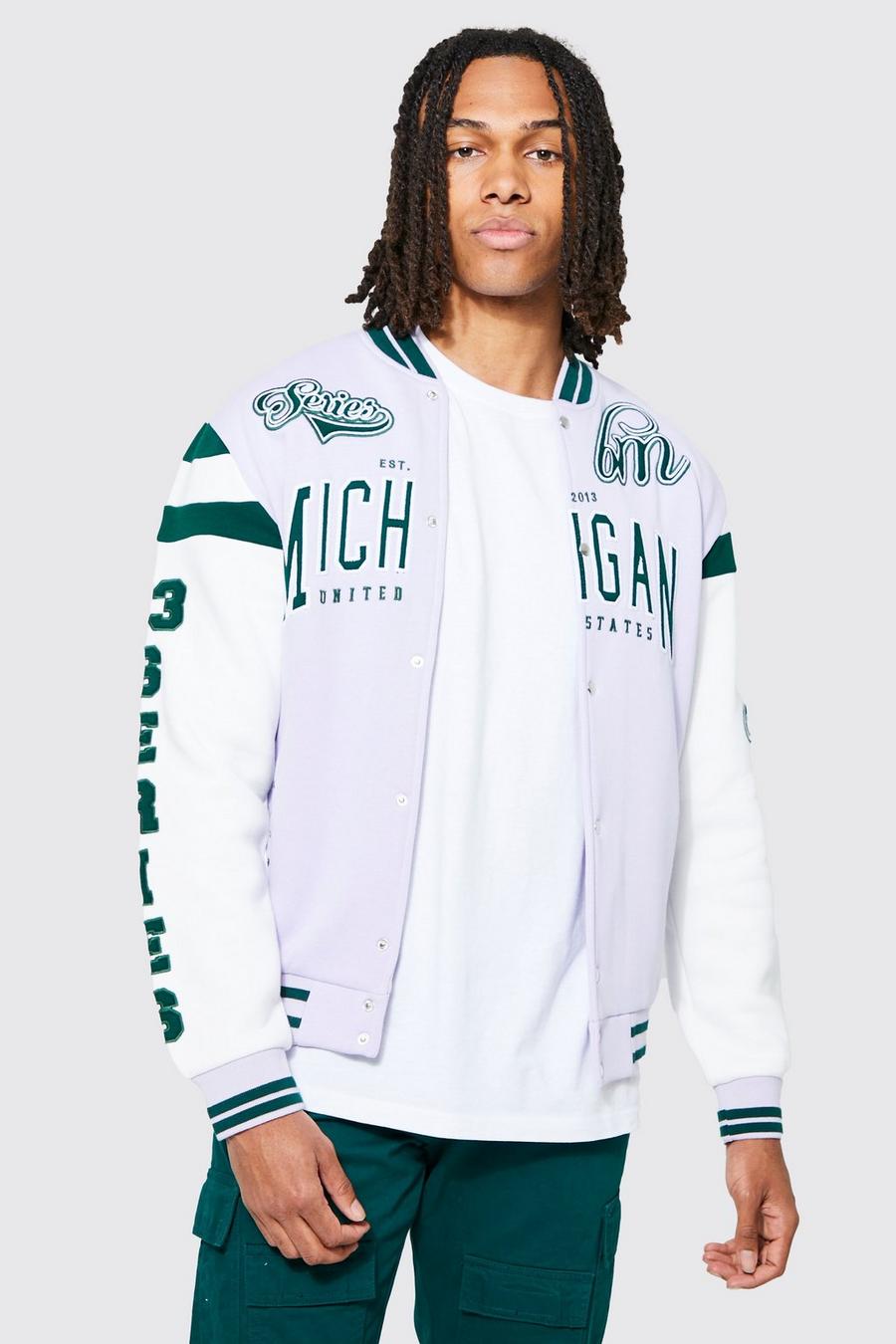 Lilac Michigan Jersey Bomber image number 1