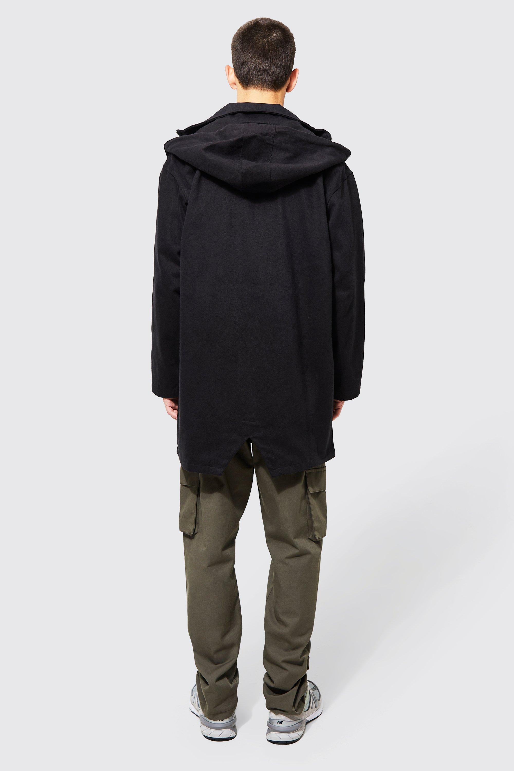 Mens longline outlet parka coat