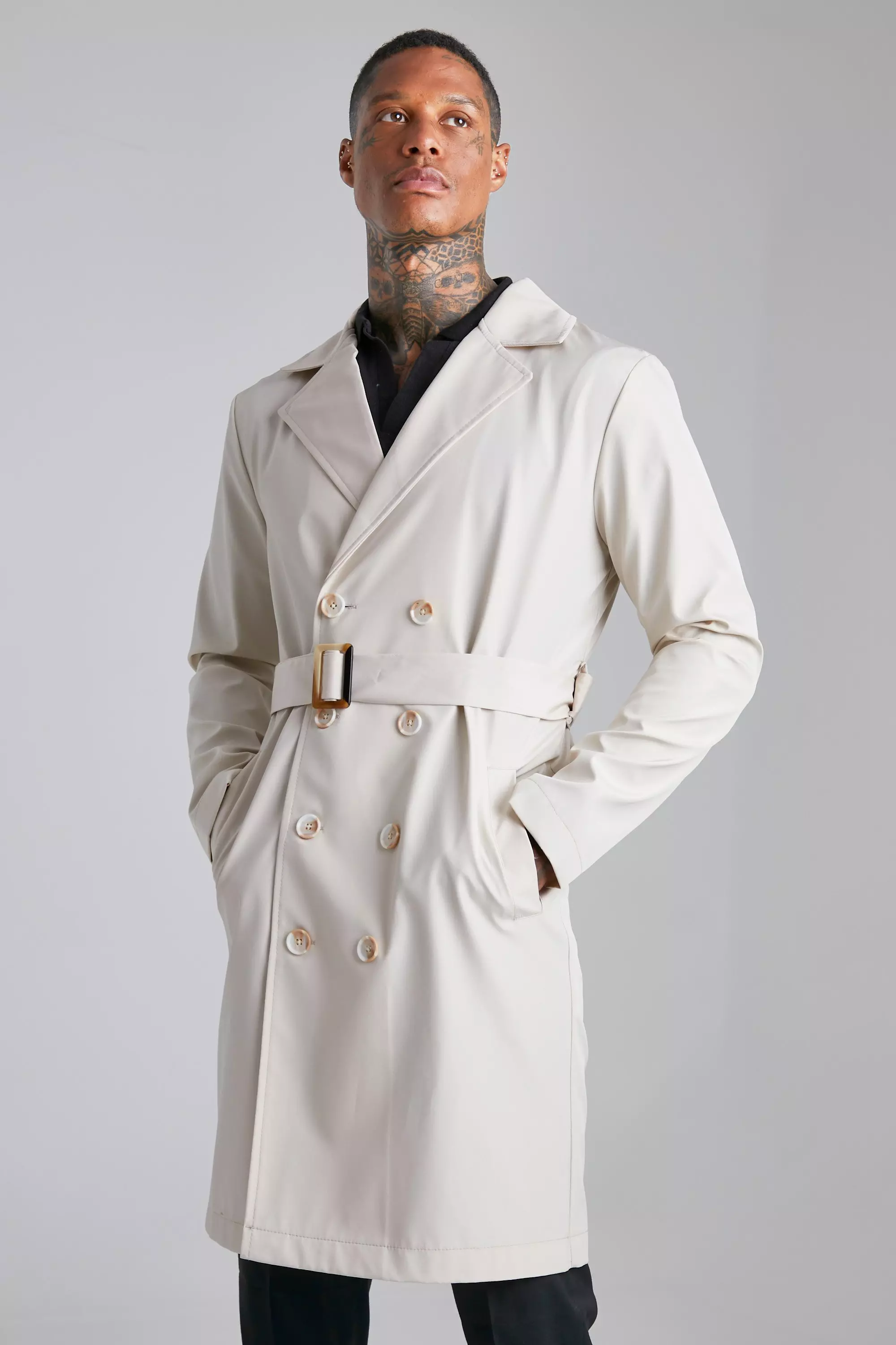 Double breasted smart on sale trench