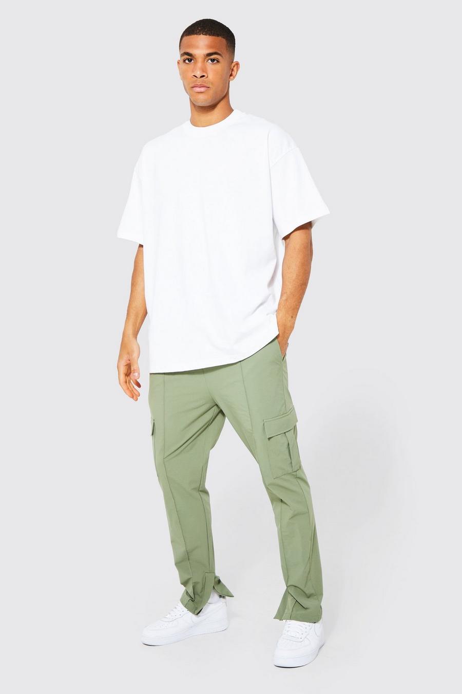 Khaki MAN Oversize t-shirt och joggers