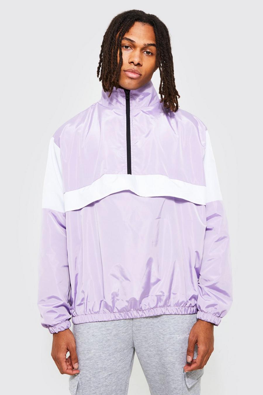 Coupe-vent oversize color block, Lilac image number 1