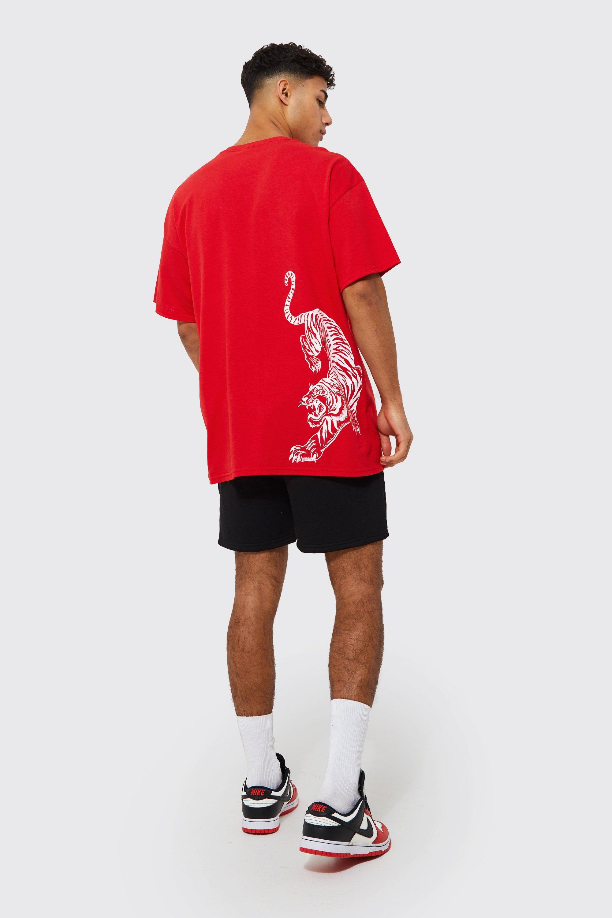 Oversized Tiger Back Print T shirt