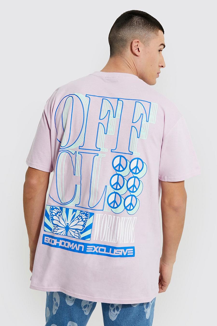 Lilac Oversized Offcl Back Print T-shirt image number 1