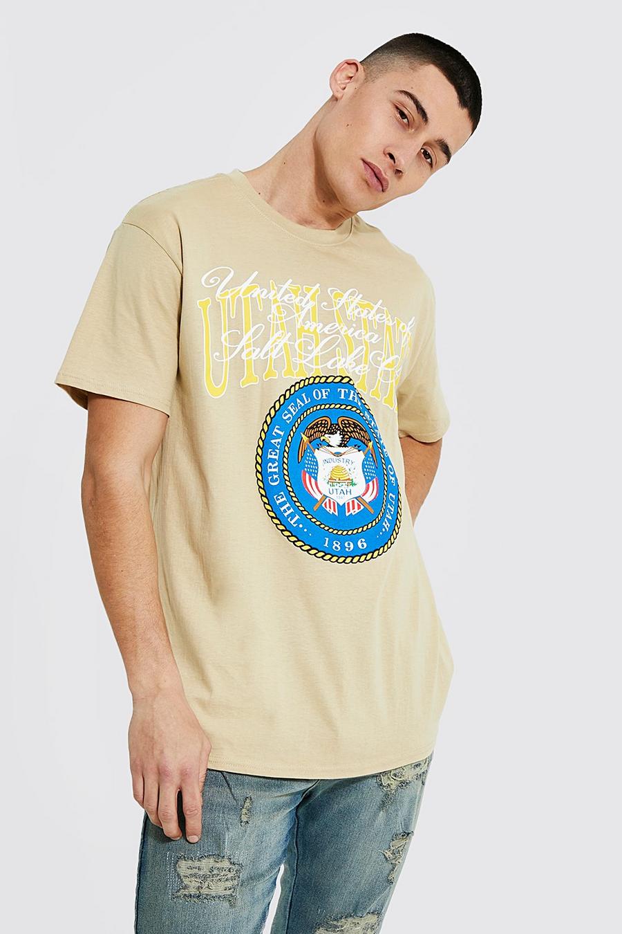 T-shirt oversize à imprimé Utah, Sand beige image number 1