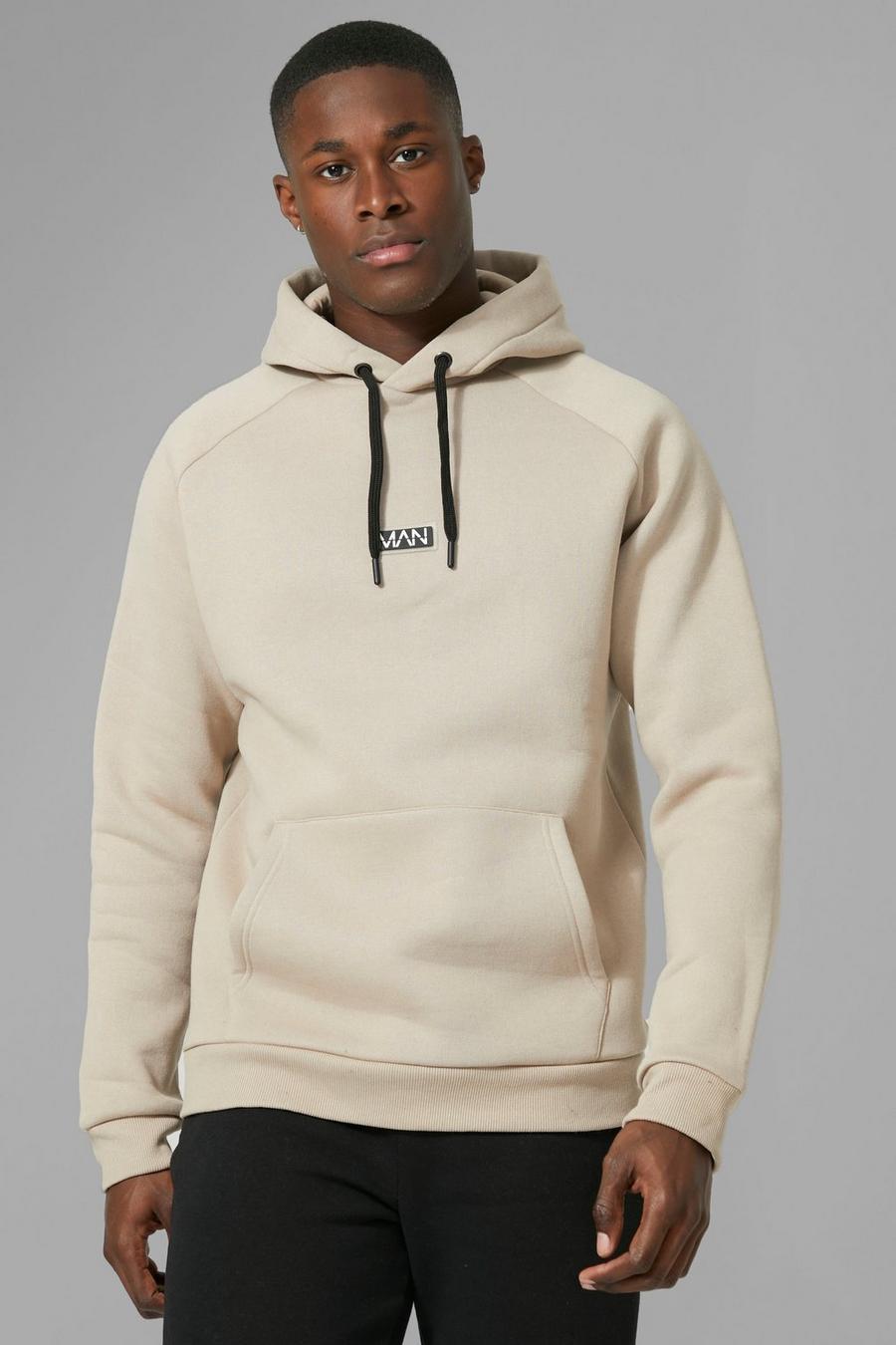 Taupe beige Man Active Training Over The Head Hoodie