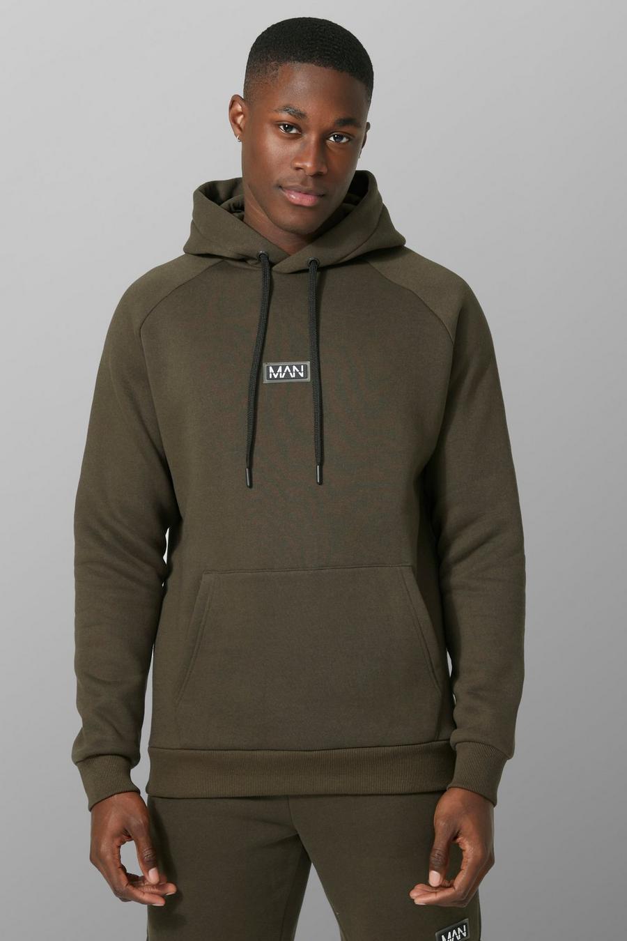 Khaki Man Active Training Over The Head Hoodie image number 1