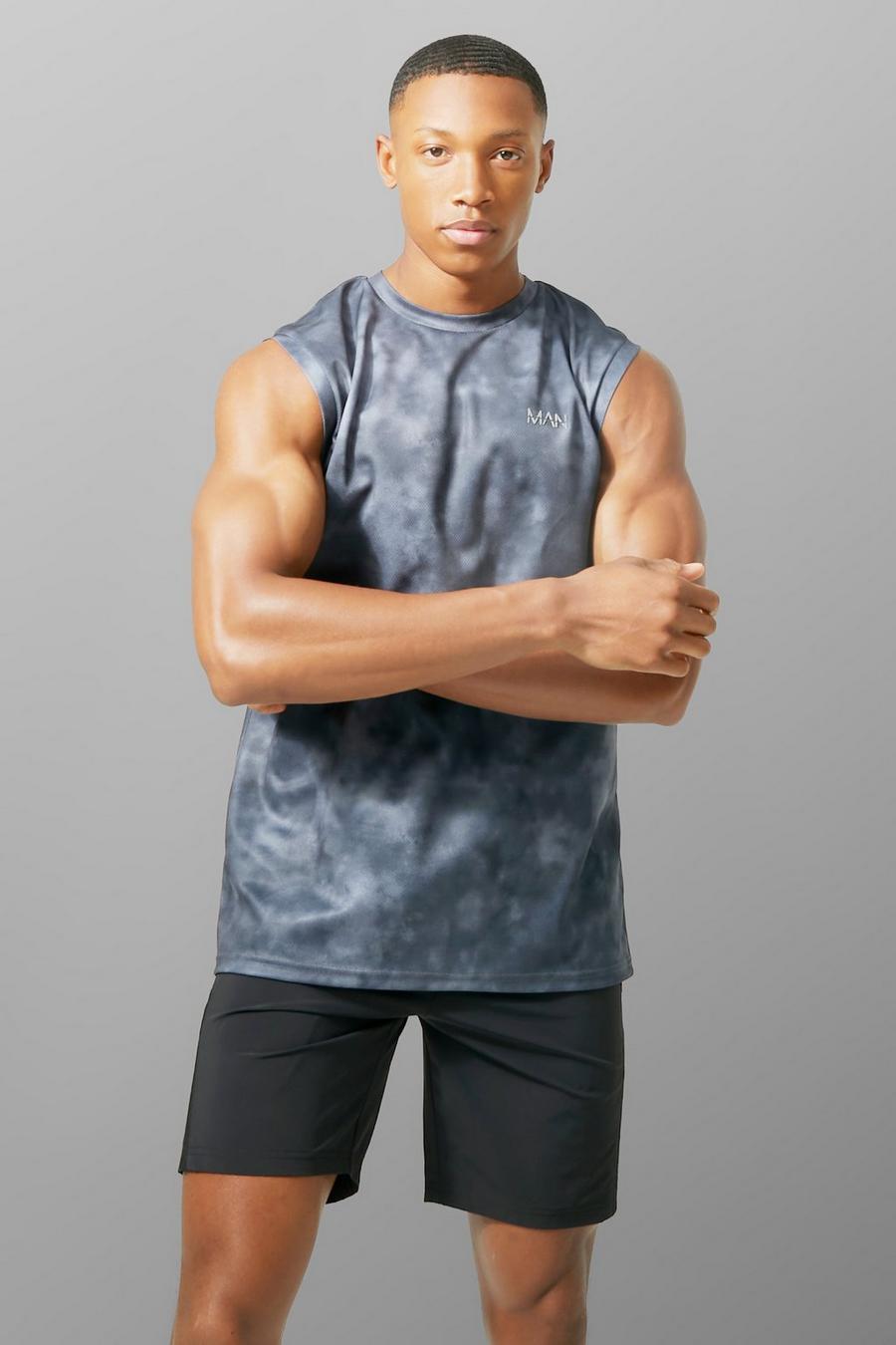 Black Man Active Tie Dye Performance Vest image number 1